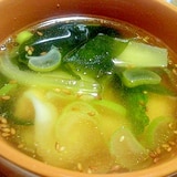 青梗菜とワンタンのスープ
